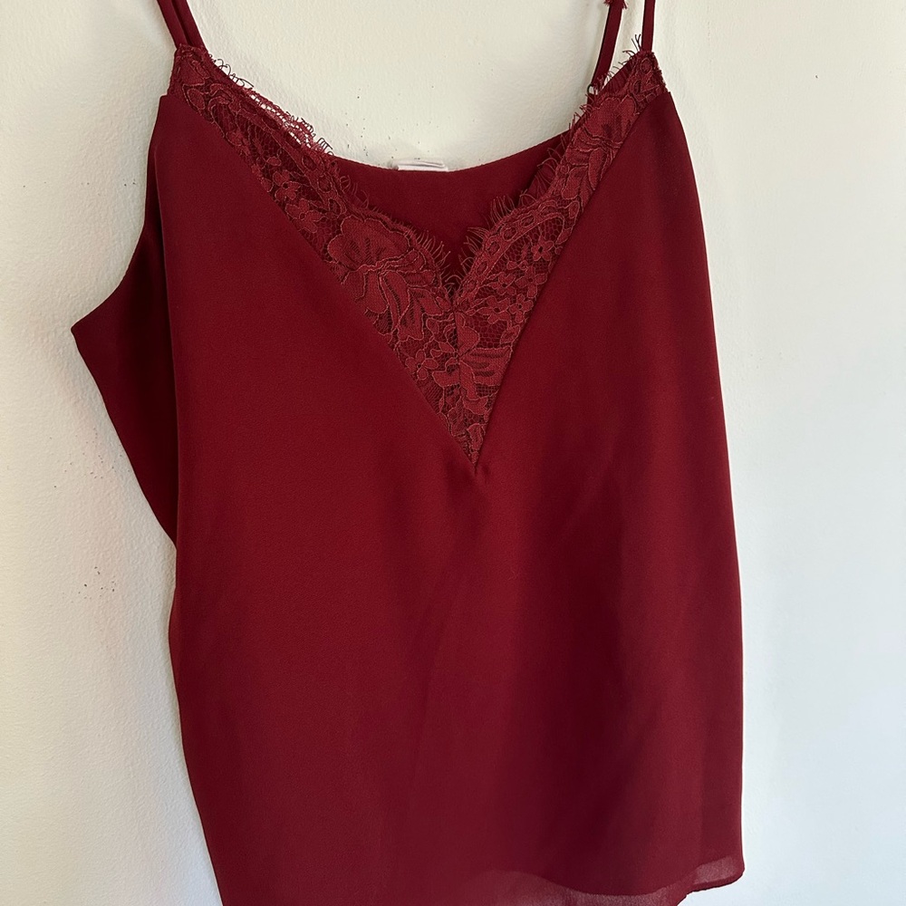 Melrose and Market Burgundy Lace Cami Top